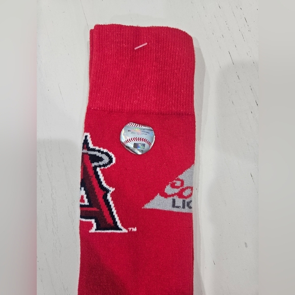 Red and Black Athletic Socks with Branding - Picture 2 of 4